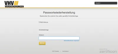 VHV Messenger - Passwort wiederherstellen