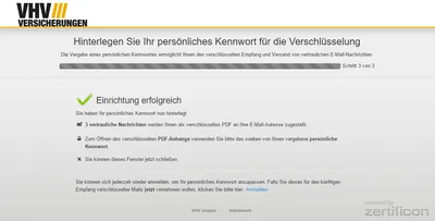 VHV Messenger - Passwort Einstellungen
